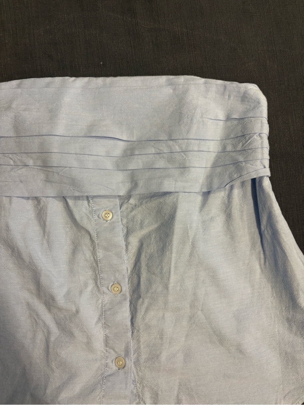 Zara Light Blue Strapless Button-Front Bustier Top - Picture 2 of 4
